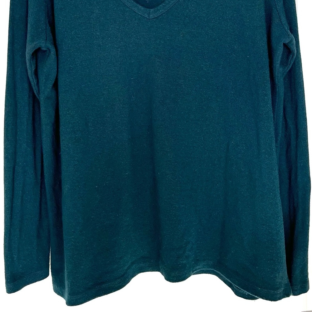 Brandy Melville Wool Blend V-Neck Long Sleeve Forest Green Y2K Academia Trendy - Picture 4 of 13